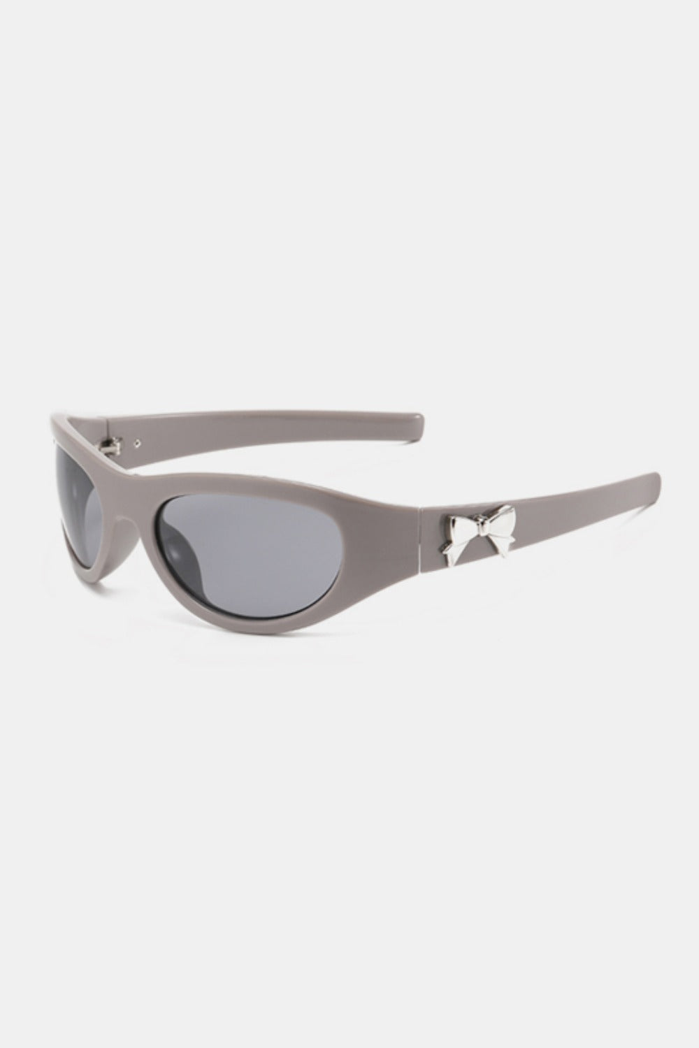 wrap around sunglasses in gray side view