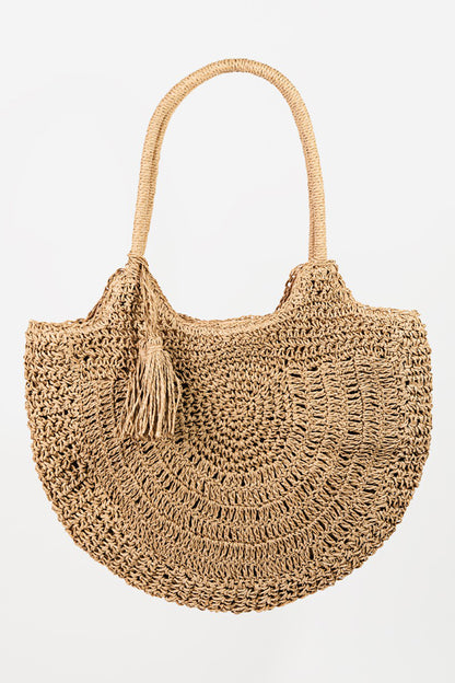 straw bag front view