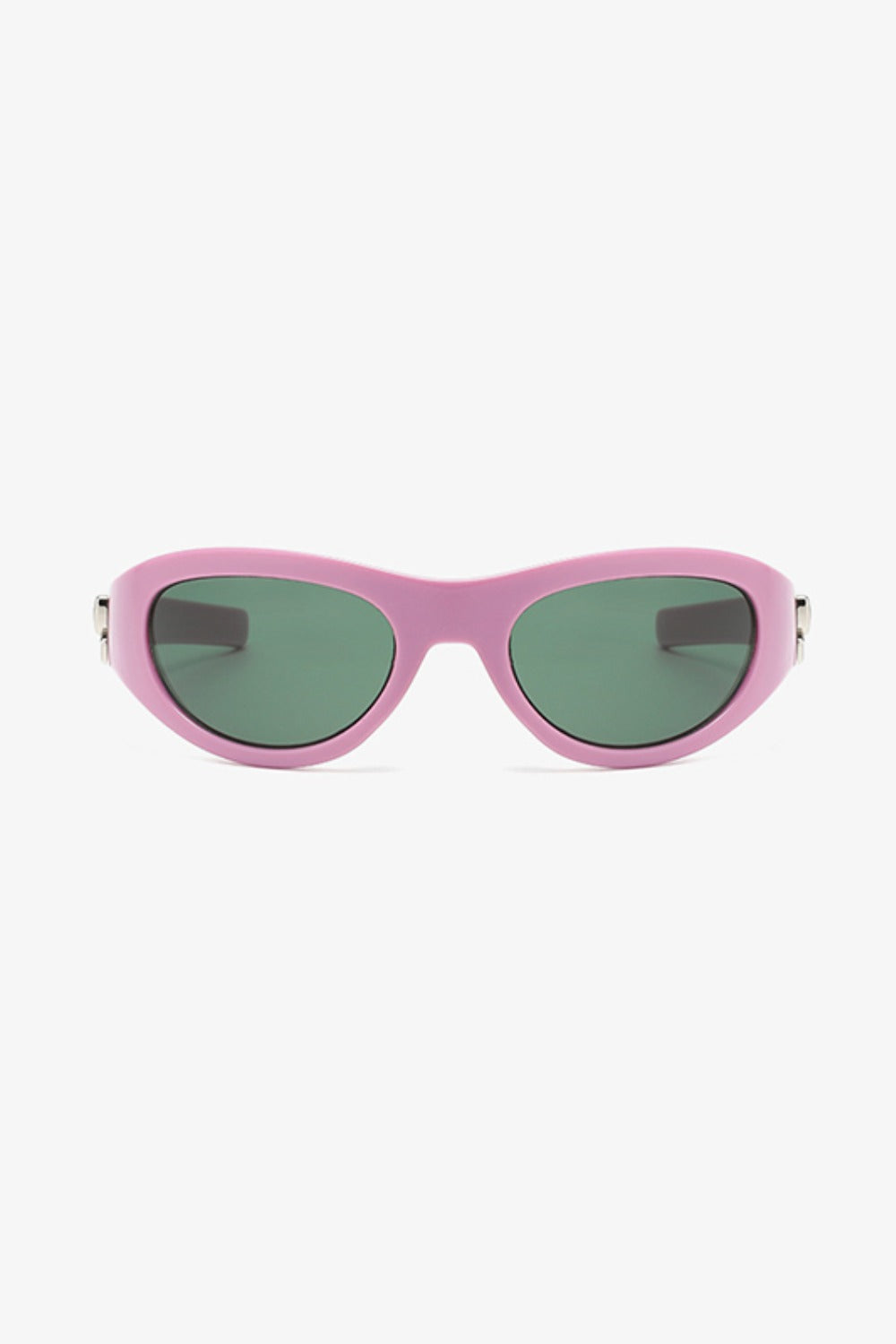 wrap around sunglasses in purple front view