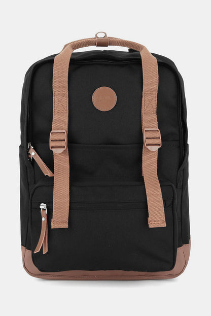 waterproof canvas backpack in black and brown