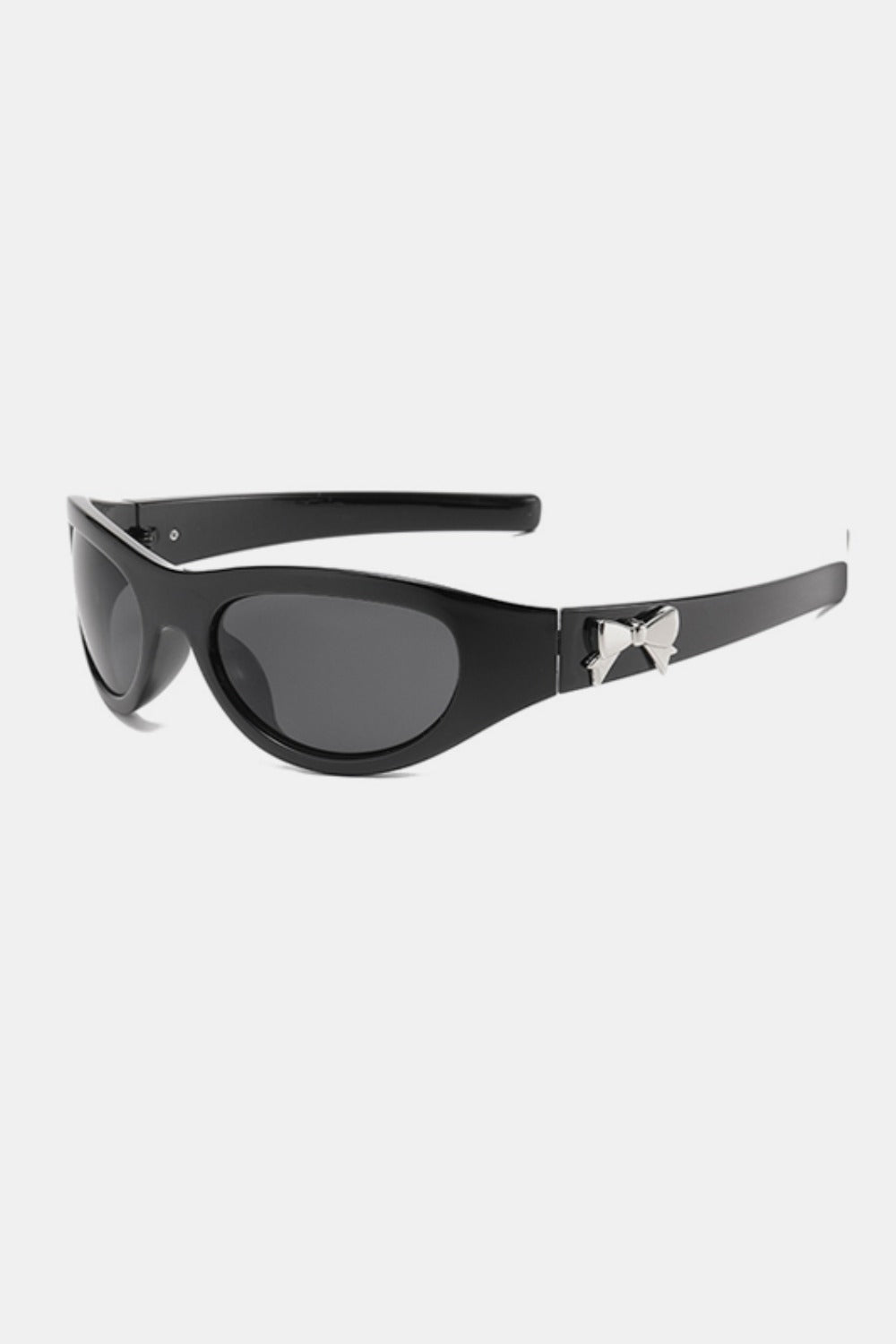 wrap around sunglasses in black side view