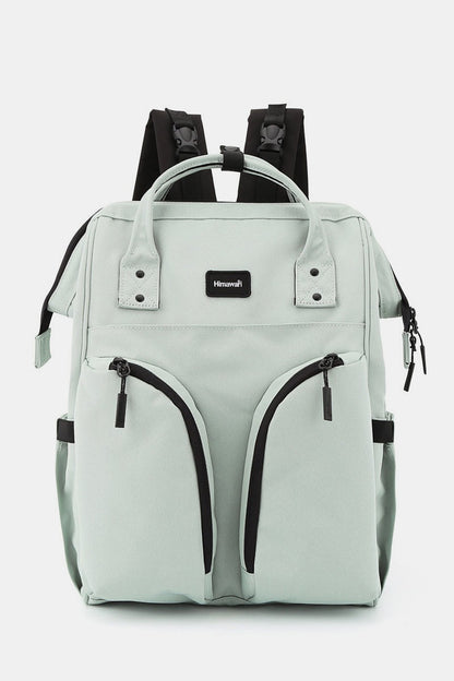 waterproof multi compartment backpack in mint