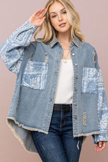 High Low Denim Shacket