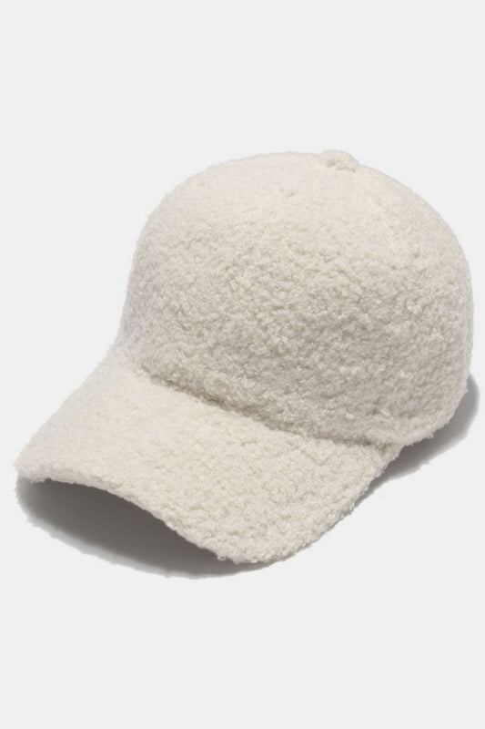 sherpa baseball cap in ivory