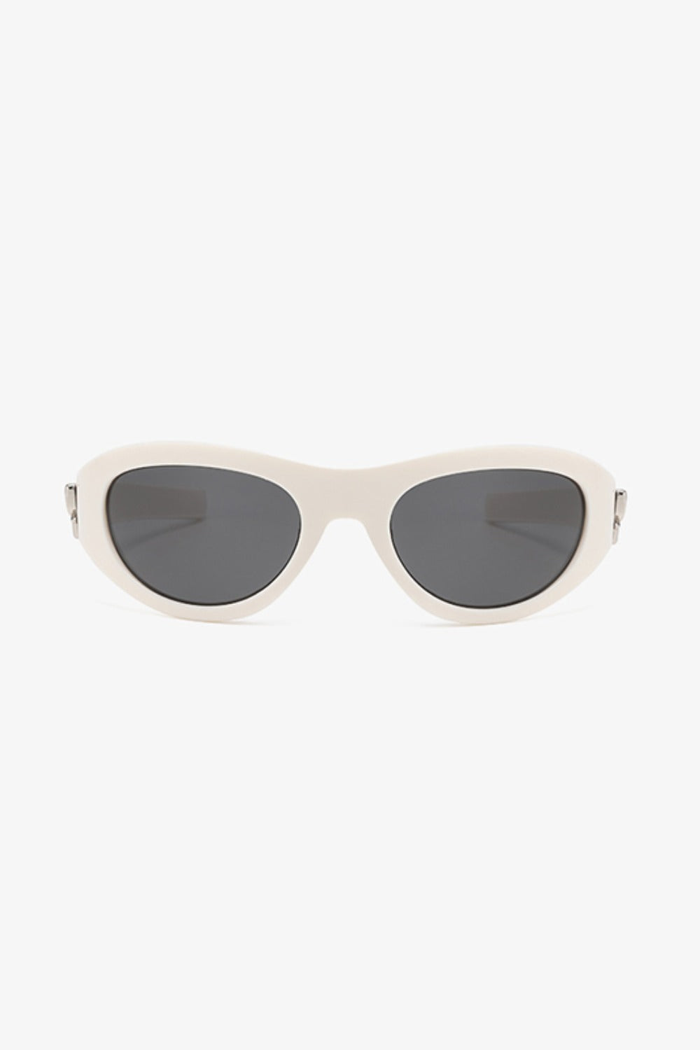 wrap around sunglasses in ivory front view