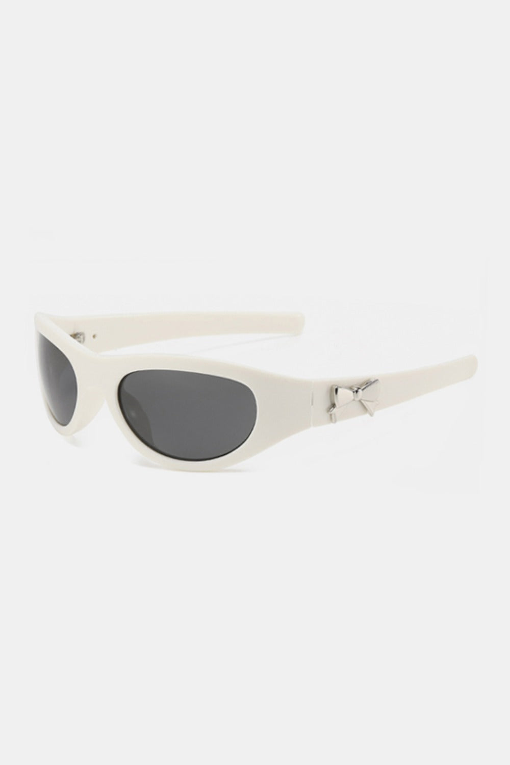 wrap around sunglasses in ivory side view