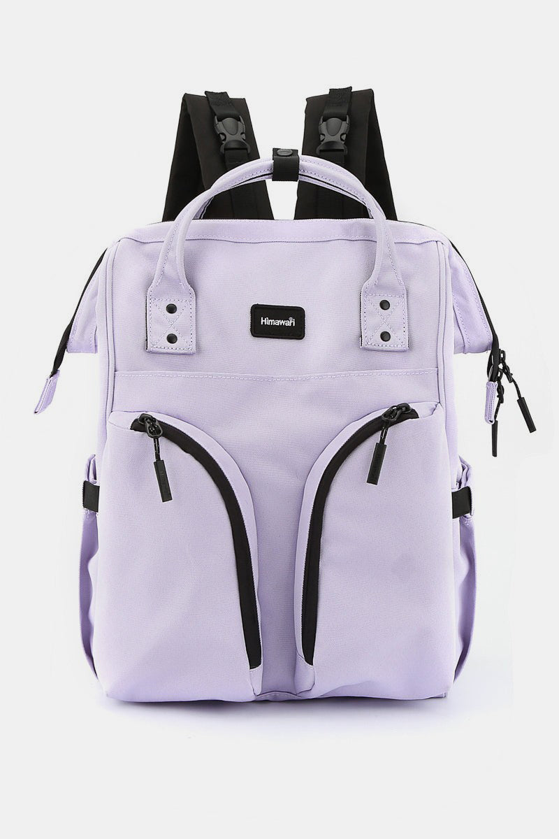 waterproof multi compartment backpack in lavender