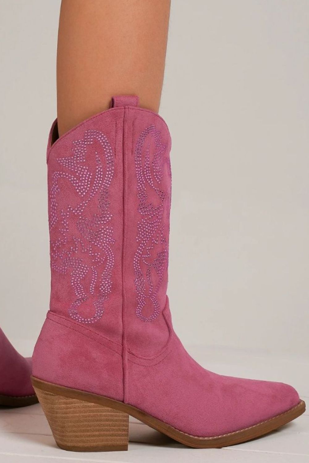 Pink Rhinestone Western Boots