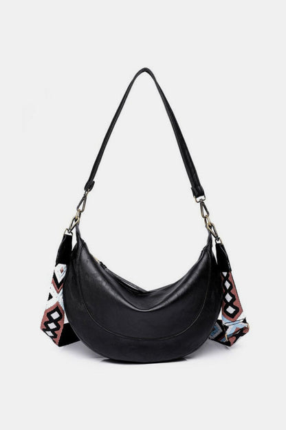 crossbody crescent bag in black