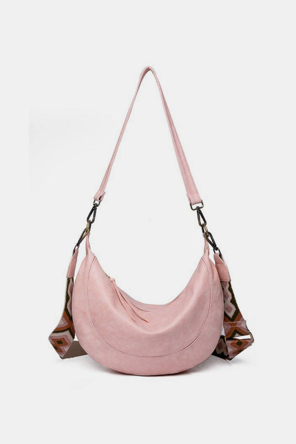 crossbody crescent bag in pink