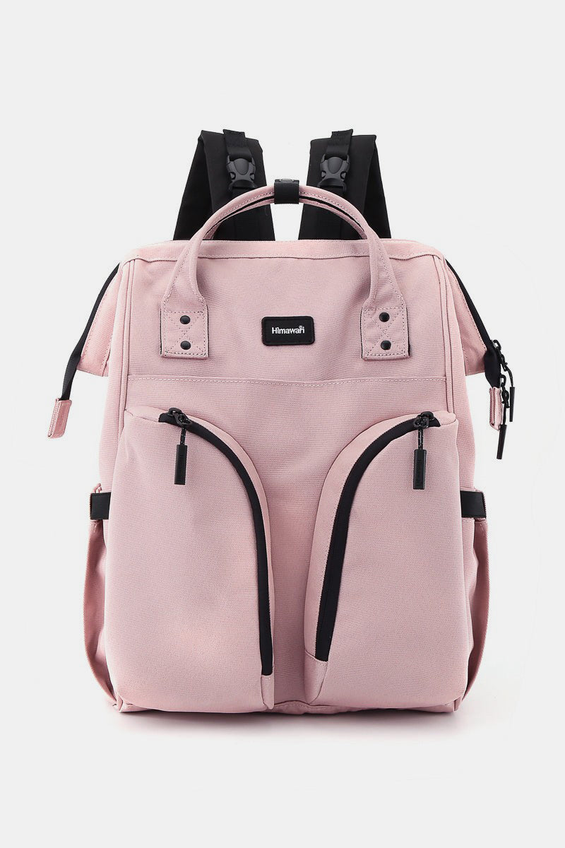 waterproof multi compartment backpack in pink