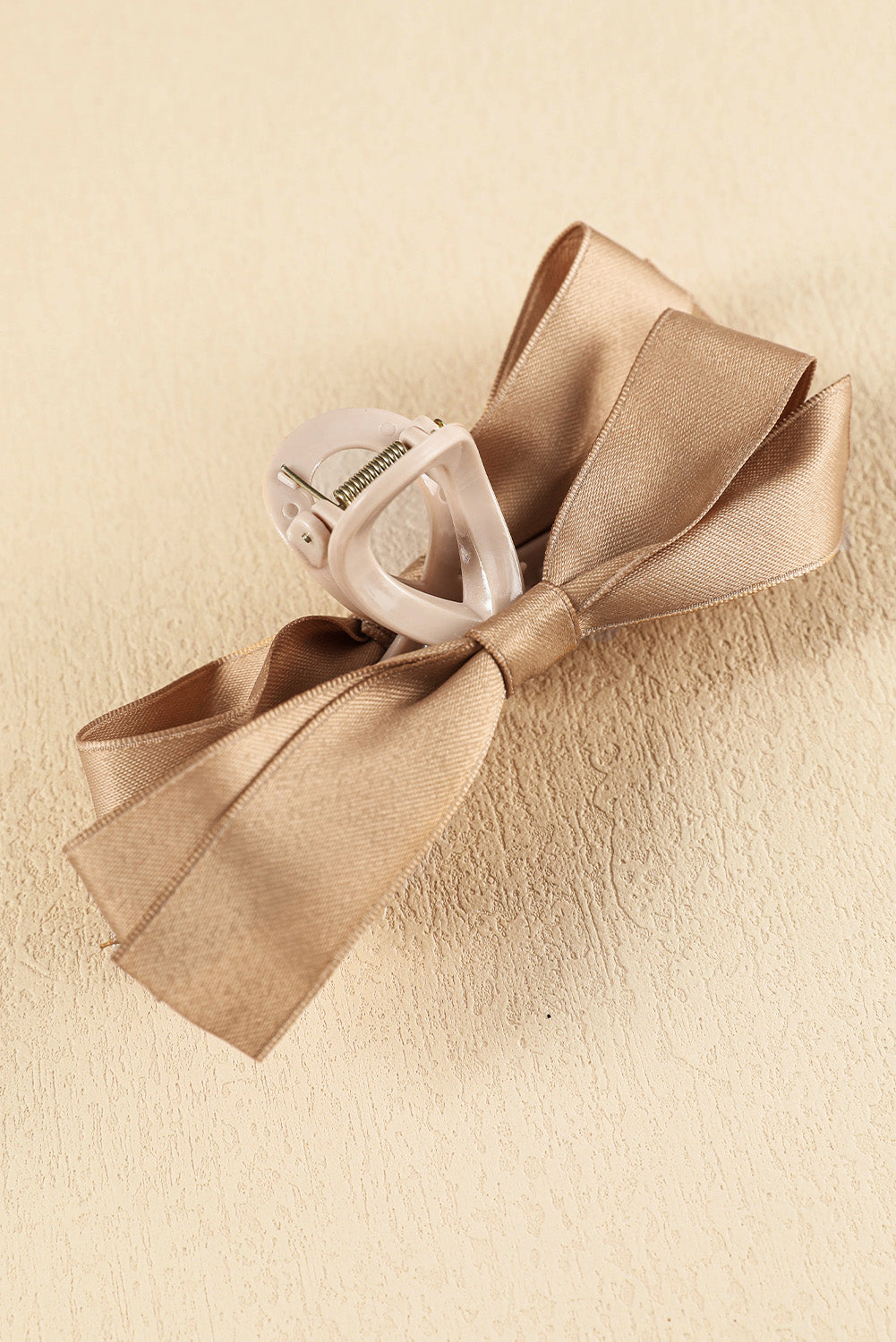 White Solid Color Ribbon Bow Decor Hair Clip