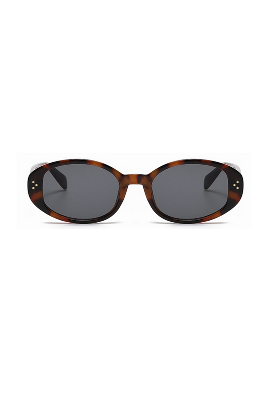 oval frame sunglasses tortoise shell