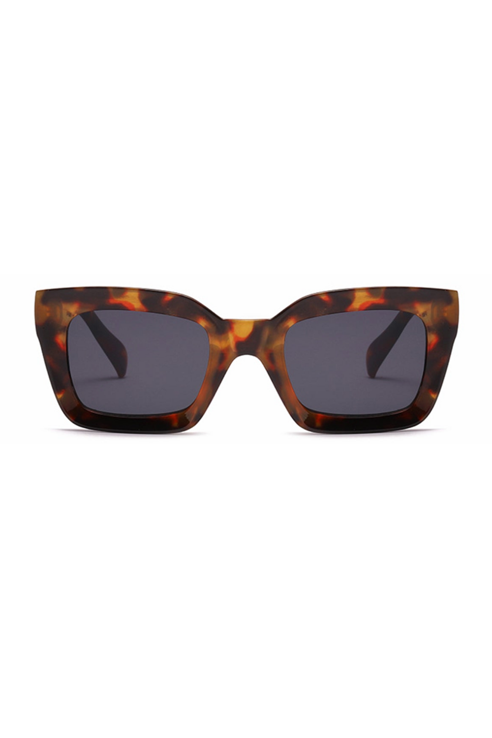 square sunglasses in tortoise shell with thick frame