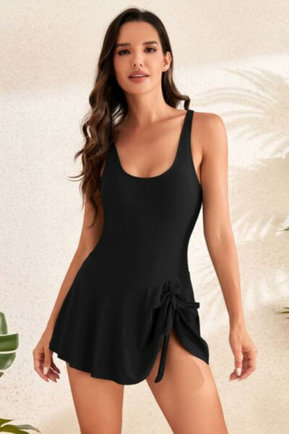 Scoop Neck Swimsuit Dress