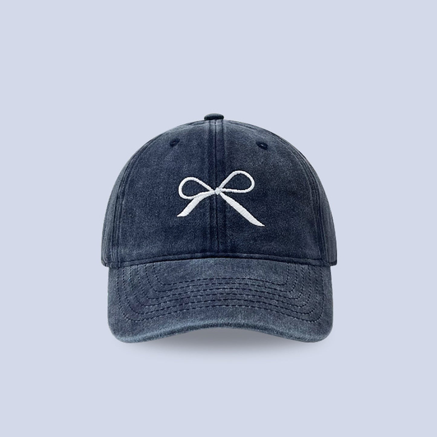 Embroidered Bow Adjustable Cap