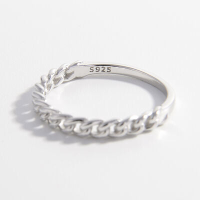 925 Sterling Silver Curb Ring with Gift Box